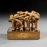 Puzzle hommage à Picasso by Miguel Ortiz Berrocal, Bronze à patine doré formé de, sold Jun 2025