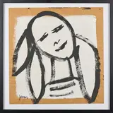 Jeune femme pensive by Gailius Pranas, Gouache sur papier, sold Jun 2025