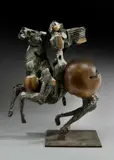 Cavalier ailé by Nag Arnoldi, Bronze à patine verte et doré Signé et numéroté, sold Jun 2025