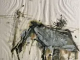 Sans titre by Michel Potage, 1985, Crayon et acrylique sur papier Signé en bas à droite, sold Sep 2024