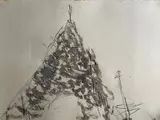 Maison 1985 by Michel Potage, Crayon et acrylique sur papier, sold Sep 2024