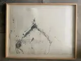 Maison by Michel Potage, 1985, Crayon et accrylique sur papier Signé et daté en bas à droite, sold Sep 2024