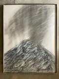 Volcan, triptyque by Monique Kissel, 1985, Crayon et gouache sur papier, sold Sep 2024