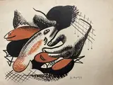 Nature morte aux poissons by Géa Augsbourg, Gouache sur papier Signée et datée, sold Apr 2024