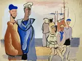 Marins et enfants by Géa Augsbourg, Gouache sur papier Signé et daté, sold Apr 2024