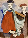 Pêcheurs by Géa Augsbourg, Gouache sur papier Signée et datée, sold Apr 2024