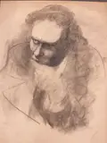 Suite de deux dessins Portrait d'homme et de femme by Géa Augsbourg, Crayon sur papier, l'un daté, sold Apr 2024