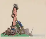 Planting a Zunuk by Walter J. Phillips, colour woodcut on paper, sold Jan 2026