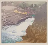 Rushing River by Walter J. Phillips, colour woodcut on paper, sold Jan 2026
