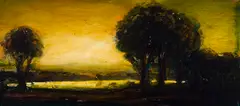 Abercorn Summer, Golden Sky by David Bierk, oil on board, sold Jan 2026