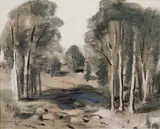 Sous-bois en brun by Stanley Morel Cosgrove, 1954, oil on canvas, sold Jan 2026