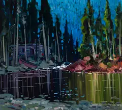 La chute du camp by Bruno Cote, oil on canvas, sold Jan 2026