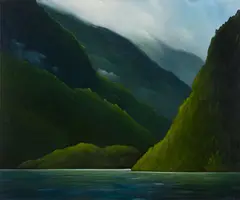 Coastal Passages II by Ross Penhall, 2018, oil on canvas, sold Jan 2026