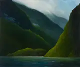 Coastal Passages II by Ross Penhall, 2018, oil on canvas, sold Jan 2026