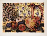 Nature morte by Paul-Vanier Beaulieu, 1956, colour lithograph on paper, sold Jan 2026