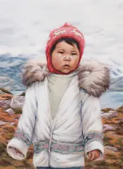 Mélissa (Pangnirtung) by Anna T Noeh, 1978, acrylic on board, sold Jan 2026