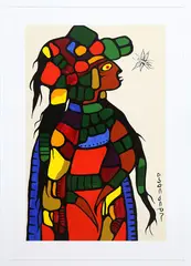 Artist's Daughter Lisa's fascination of the sand fly (#00117) by Norval Morrisseau, acrylic on paper, sold Jul 2026