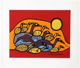 Flock of Loons (#0797) by Norval H. Morrisseau, colour serigraph on paper, sold Jul 2026