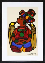 Young Shaman and Loons by Norval Morrisseau, acrylic on paper, sold Jul 2026