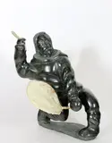 Drummer (#MP-85) by Quvianatuliak Takpaungai, stone sculpture, sold Jul 2026