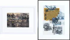 Two Works (00185, 00718) by unknown Artist, mixed media on paper, sold Jun 2026