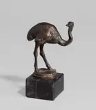 Strauß by August Gaul, 1915, Bronze, mit dunkelbrauner Patina, auf Marmorsockel montiert, sold Dec 2023