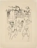 Vor den Fabriken by George Grosz, 1920, Fotolithografie auf Bütten (Wasserzeichen: G F DREY KÖNIGE), sold Feb 2024