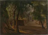 Parkeingang by Italienisch, um 1820, Öl auf Papier, auf festem Papier, sold Nov 2024