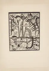 Hohe Herrschaften by Gerhard Marcks, 1922, Holzschnitt auf Japan, sold Jan 2026