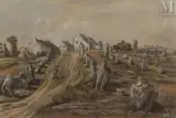 Les alignements du Menec by Léonid Berman, Huile sur toile, sold Sep 2016