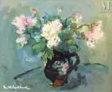Bouquet de fleurs by Vasyl Khmeluk, Huile et gouache sur papier, sold Sep 2016