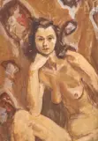 Nu pensif by Issac Dobrinsky, Huile sur carton marouflé sur toile, sold Sep 2016