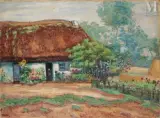 La maison au jardin fleurie by Jean Miscelas Peske, Huile sur toile, sold Sep 2016