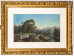 Paysage exotique by Charles Merme, Pastel, sold Sep 2016