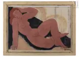 Composition by Pierre Abadie-Landel, Gouache sur papier marouflé sur carton, sold Sep 2016