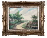 Chemin au calvaire by Pierre Abadie-Landel, Huile sur toile, sold Sep 2016