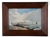 La côte Bigoudenne by Pierre Abadie-Landel, Huile sur panneau, sold Sep 2016