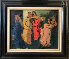 Personnages de théatre by Pierre Ambrogiani, Huile sur toile d'origine, sold Sep 2016