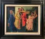Personnages de théatre by Pierre Ambrogiani, Huile sur toile d'origine, sold Sep 2016