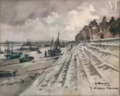 Saint Valery sur Somme by Henri Bouvrie, Aquarelle sur papier, sold Sep 2016