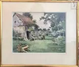 Scène de campagne by Henri Bouvrie, Aquarelle sur papier, sold Sep 2016
