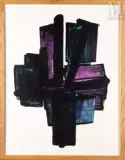 Lithographie n°4 by Pierre Soulages, 1957, Lithographie en couleurs sur vélin de Rives, épreuve, sold Sep 2011