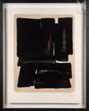 Lithographie n°7a by Pierre Soulages, 1957, Lithographie en couleurs sur vélin de Rives, épreuve, sold Sep 2011
