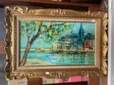 Vue du port by Jean Monneret, Huile sur toile, sold Sep 2011