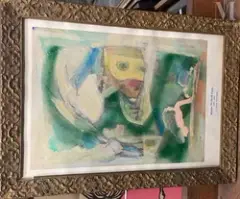 Compositon by Walter Firpo, Huile et crayon sur papier, sold Sep 2011