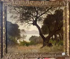 Vue d'Antibes by Paul Sebilleau, Huile sur panneau, sold Sep 2011