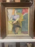 Jeune fille assise dans un intérieur by Henri Van Der Beck, Huile sur toile, sold Sep 2011