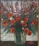 Bouquet de fleurs by Fanny Icart, Huile sur toile, sold Sep 2011