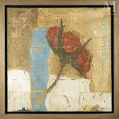 Fleur rouge 1 by Pierre-Marie Brisson, Huile sur toile, sold Jul 2011