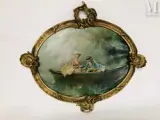 Les pêcheurs amoureux by Théodore Levigne, Huile sur toile ovale, sold Jul 2011